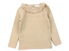 Lil Atelier nougat flæsekrave bluse